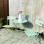 Ensemble bistrot pliant en métal 3 pièces, salon de conversation intérieur/extérieur résistant aux intempéries pour patio, cour, jardin