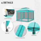Cozywor Tonnelle escamotable en acier de 3,35 m x 3,35 m avec moustiquaire
