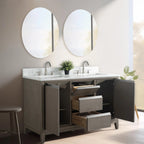 Meuble-lavabo Vanity Art avec évier en céramique et dessus en marbre reconstitué