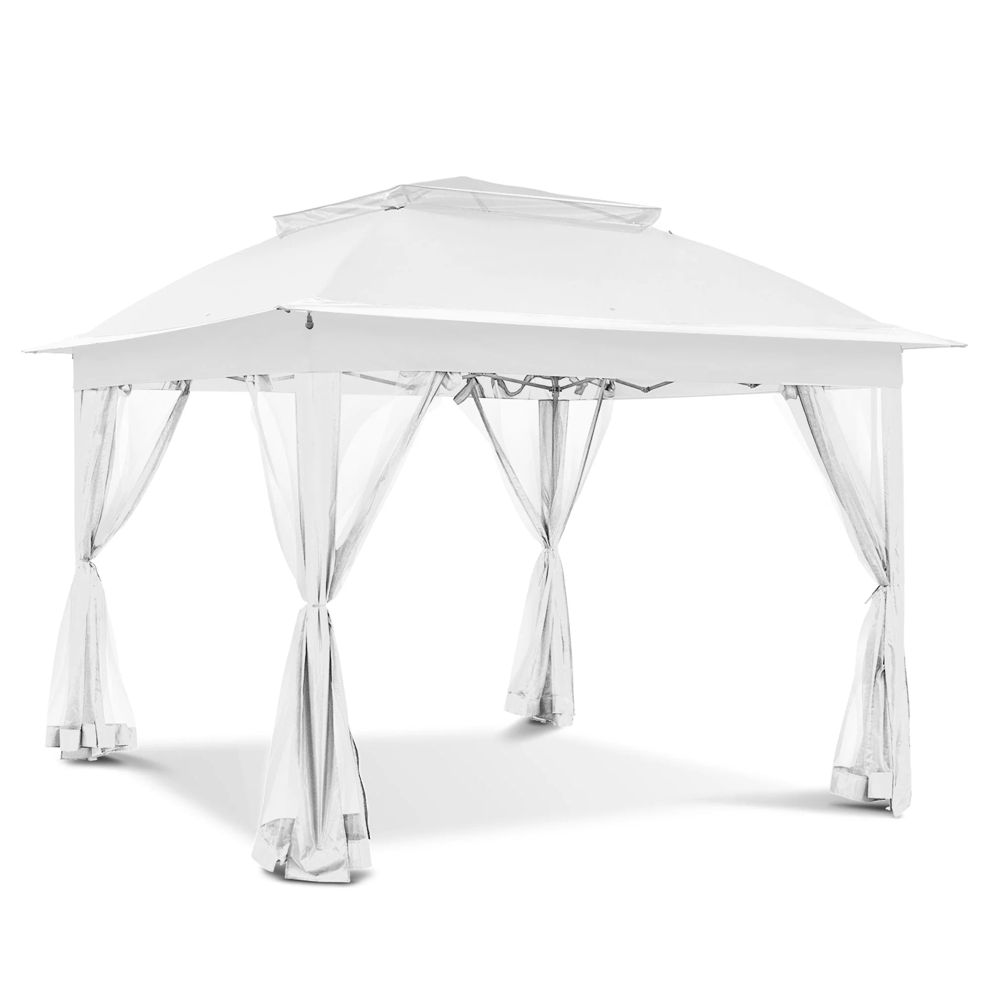 Cozywor Tonnelle escamotable en acier de 3,35 m x 3,35 m avec moustiquaire