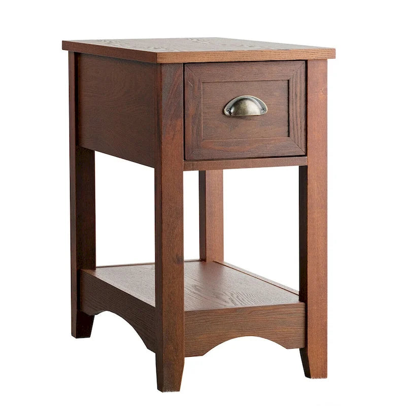 Gymax Lot de 2 Tables d'appoint Contemporaines Compactes avec Tiroir - 13" X 22" X 23" (L x l x H)