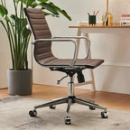 Chaise de bureau à dossier cannelé LUXMOD pour ordinateur et télétravail