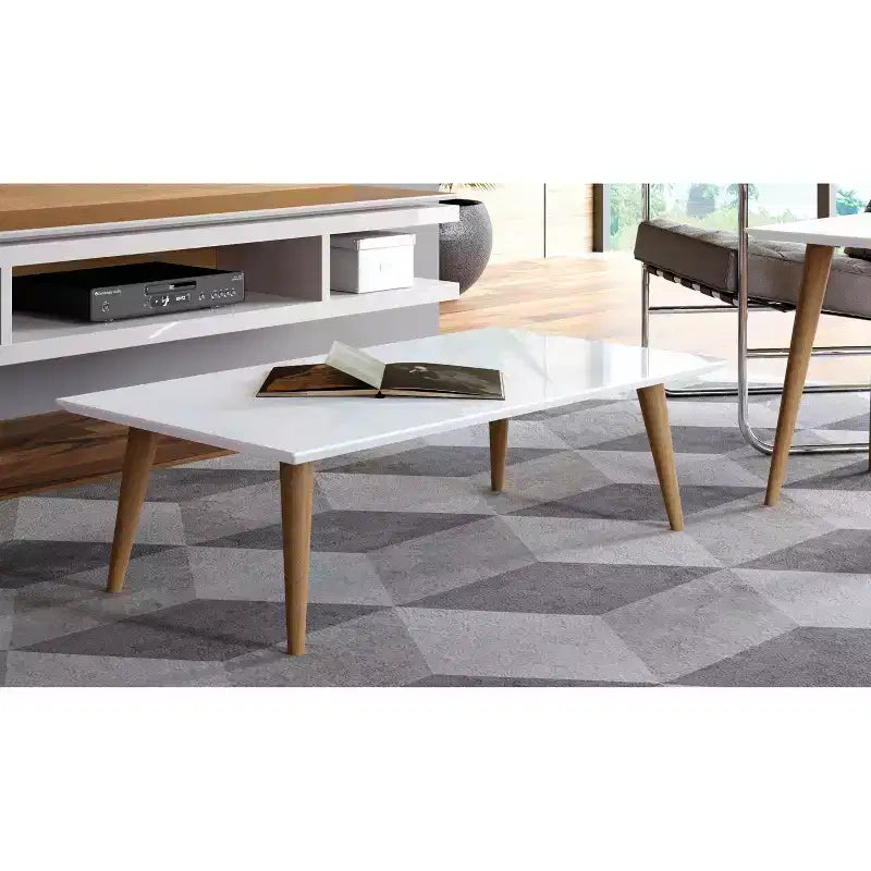 11,81 table basse rectangulaire haute Utopia avec pieds évasés – Manhattan Comfort