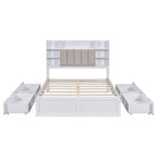 Cadre de lit avec 4 tiroirs de rangement portables sous le lit