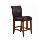Tabouret de bar de 24 po de hauteur de comptoir de luxe en similicuir - HomePop