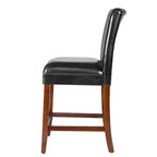 Tabouret de bar de 24 po de hauteur de comptoir de luxe en similicuir - HomePop