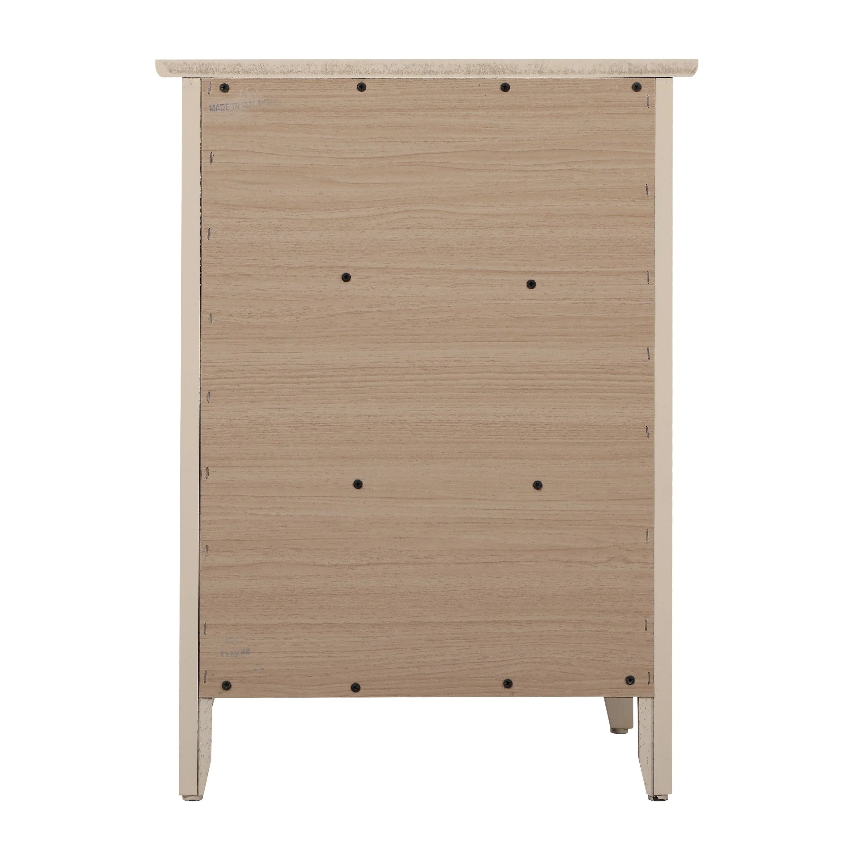 Table de chevet Daniel de style transitionnel en bois, à 3 tiroirs