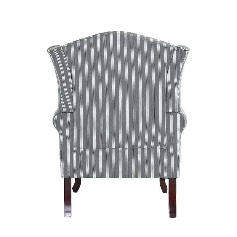 2 fauteuils d'appoint à dossier haut traditionnels, revêtus de tissu