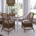 Chaise de salle à manger capitonnée en rotin curviligne Bayside par East at Main - 22x23x39