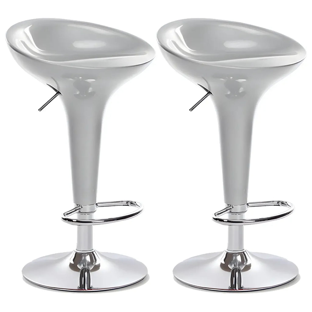Tabouret de bar pivotant en plastique chromé réglable en hauteur