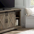 Meuble TV d'angle Middlebrook avec porte de grange coulissante de 52 pouces