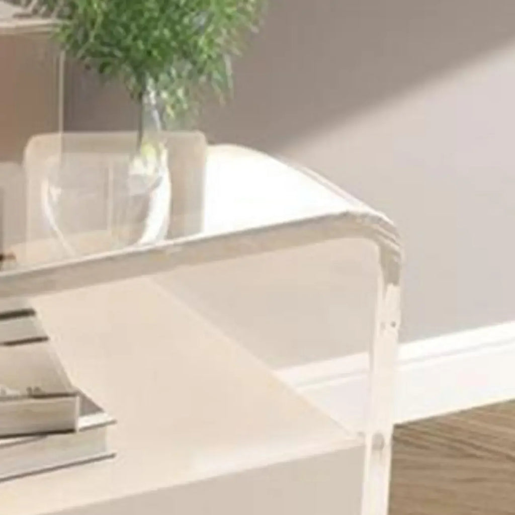 Table de chevet avec tiroirs en acrylique transparent