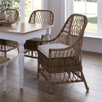 Chaise de salle à manger capitonnée en rotin curviligne Bayside par East at Main - 22x23x39