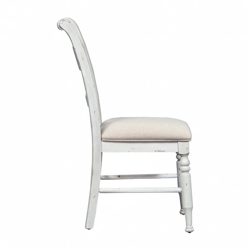 Chaises d'appoint à dossier à lattes Whitney en lin antique (Lot de 2)