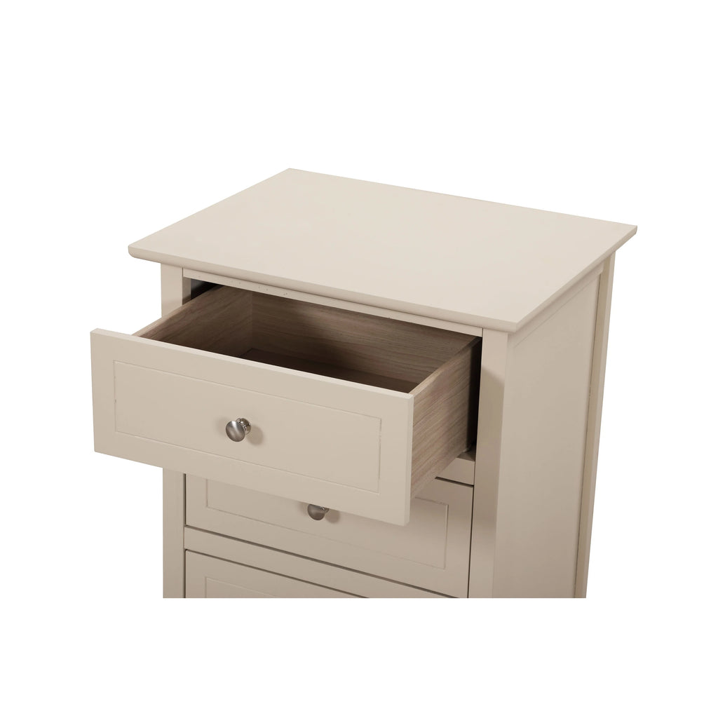Table de chevet Daniel de style transitionnel en bois, à 3 tiroirs