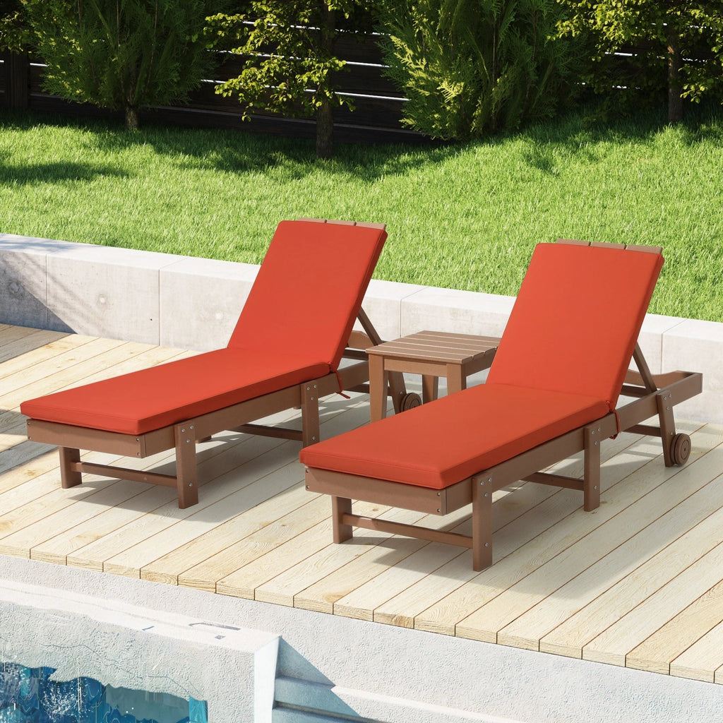 Coussins de chaise longue de patio d'extérieur tout temps Polytrends Fading Free - (Lot de 2)