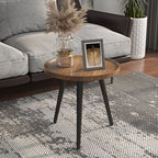 Table d'appoint ronde en bois blanc pour le salon