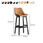 Tabourets de bar en similicuir Mid-Century Modern avec pieds en bois