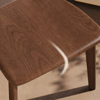 Chaise de salle à manger moderne sans accoudoirs, en bois, à dossier bas et ouvert