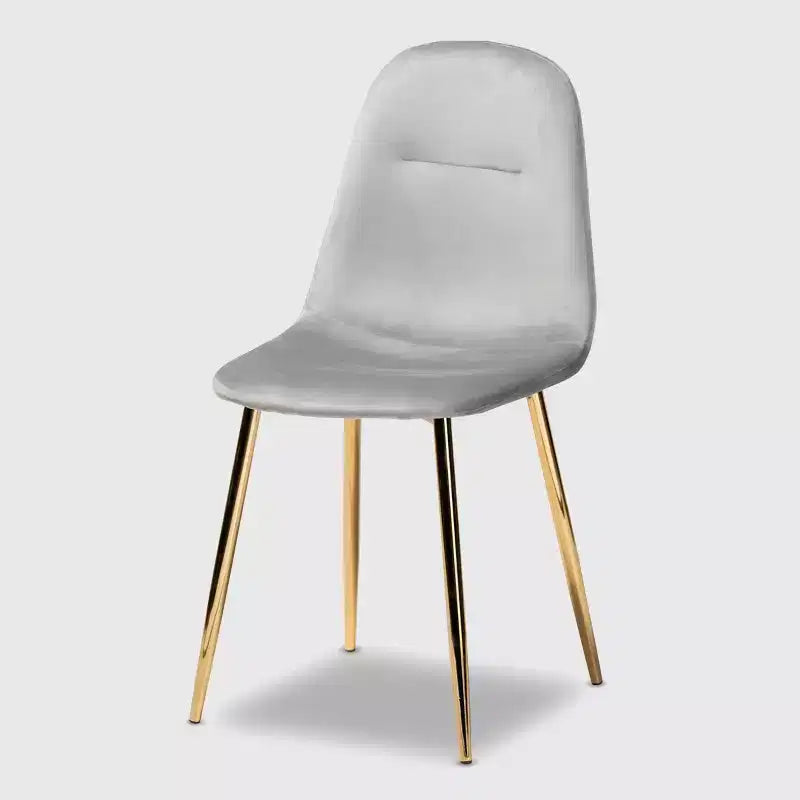 Lot de 4 chaises de salle à manger en métal et velours Elyse - Baxton Studio