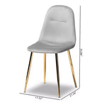 Lot de 4 chaises de salle à manger en métal et velours Elyse - Baxton Studio