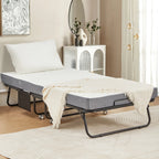 Lit pliant Erommy avec matelas à mémoire de forme : lit d'appoint pliable portable pour adultes avec matelas luxueux à mémoire de forme de 12,7 cm