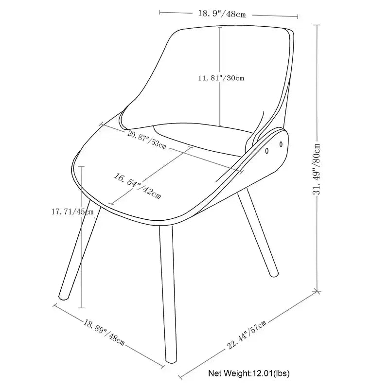 Chaise de salle à manger Malone Bentwood - WyndenHall
