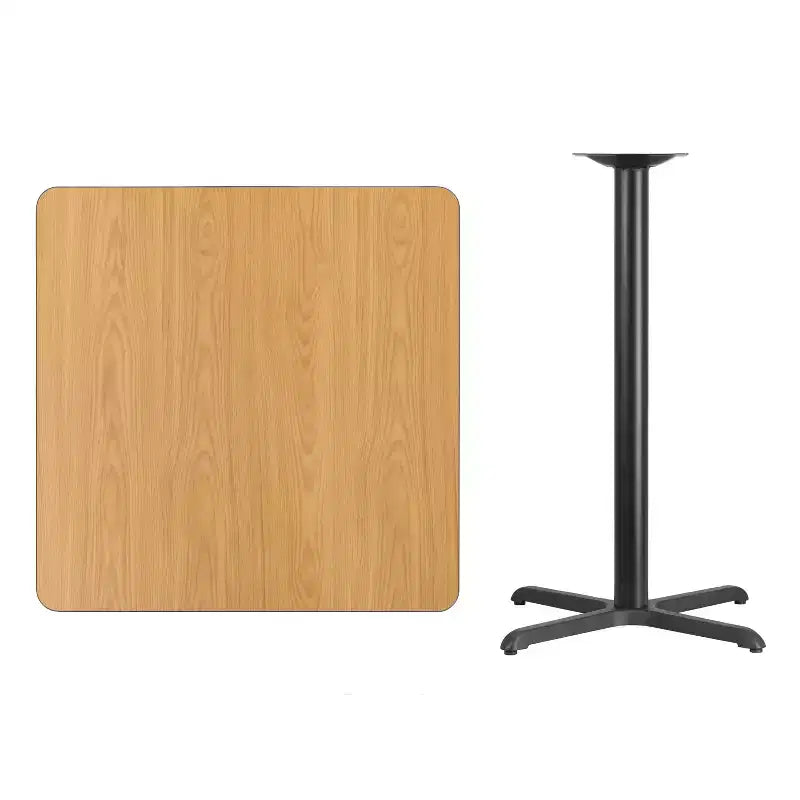 Plateau de table carré en stratifié Flash Furniture 91 cm avec pied de table hauteur bar 76 x 76 cm