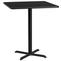 Flash Furniture 36'' Square Laminate Table Top with 30'' x 30'' Bar Height Table Base