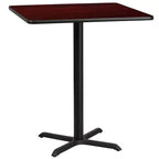 Plateau de table carré en stratifié Flash Furniture 91 cm avec pied de table hauteur bar 76 x 76 cm