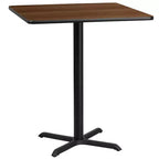 Plateau de table carré en stratifié Flash Furniture 91 cm avec pied de table hauteur bar 76 x 76 cm
