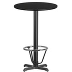 Flash Furniture 24'' Round Laminate Table Top with 22'' x 22'' Bar Height Table Base and Foot Ring