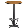 Plateau de table rond stratifié de 24 po Flash Furniture avec base de table hauteur bar de 22 po x 22 po et repose-pieds