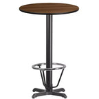 Plateau de table rond stratifié de 24 po Flash Furniture avec base de table hauteur bar de 22 po x 22 po et repose-pieds