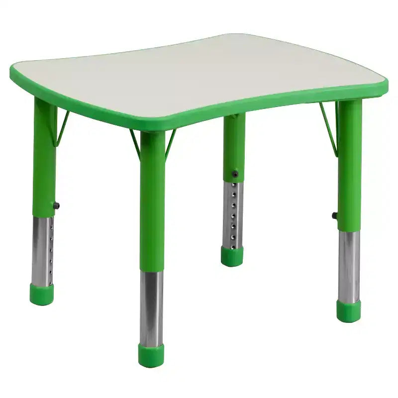 Flash Furniture 21,875 po (L) x 26,625 po (l) Table d'activités rectangulaire en plastique à hauteur réglable