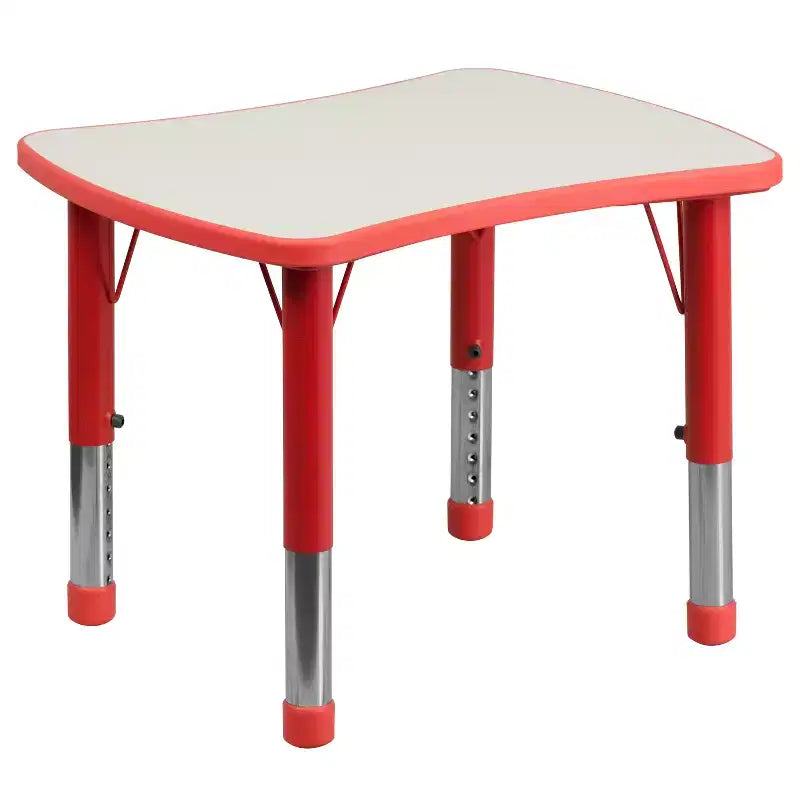 Flash Furniture 21,875 po (L) x 26,625 po (l) Table d'activités rectangulaire en plastique à hauteur réglable