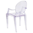 Chaise fantôme Flash Furniture avec accoudoirs en cristal transparent