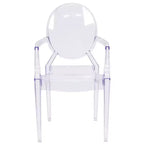 Chaise fantôme Flash Furniture avec accoudoirs en cristal transparent