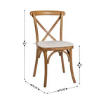 Chaise empilable en bois à dossier croisé Flash Furniture série HERCULES avec coussin