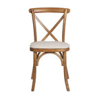 Chaise empilable en bois à dossier croisé Flash Furniture série HERCULES avec coussin