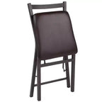 Chaise en métal pliante avec dossier en échelle et siège en vinyle marron de la série HERCULES de Flash Furniture