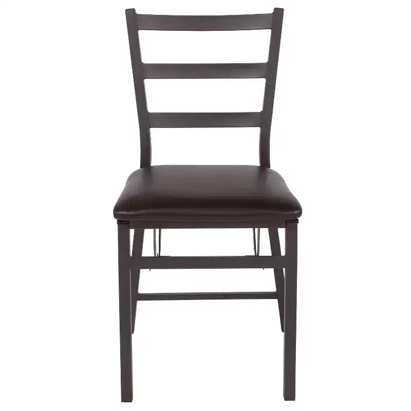 Chaise en métal pliante avec dossier en échelle et siège en vinyle marron de la série HERCULES de Flash Furniture