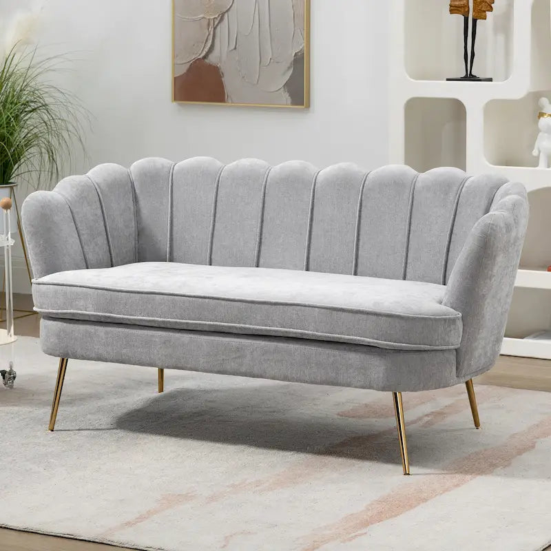 Causeuse rembourrée de style moderne du milieu du siècle, 59 W