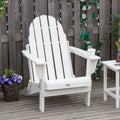 Chaise Outsunny Adirondack Pliante, Chaises de Plage Longues en Plastique HDPE Tout Temps pour Patio, Terrasse et Mobilier de Jardin