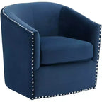Elements Fullerton Nail Head Trim Navy Blue Swivel Accent Chair