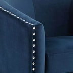 Fauteuil pivotant d'appoint bleu marine avec clous Fullerton Elements