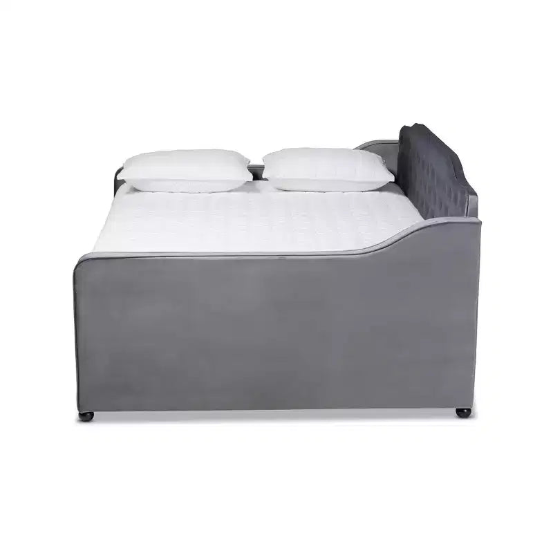 Lit de repos capitonné en velours Freda – Baxton Studio