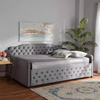 Lit de repos capitonné en velours Freda – Baxton Studio