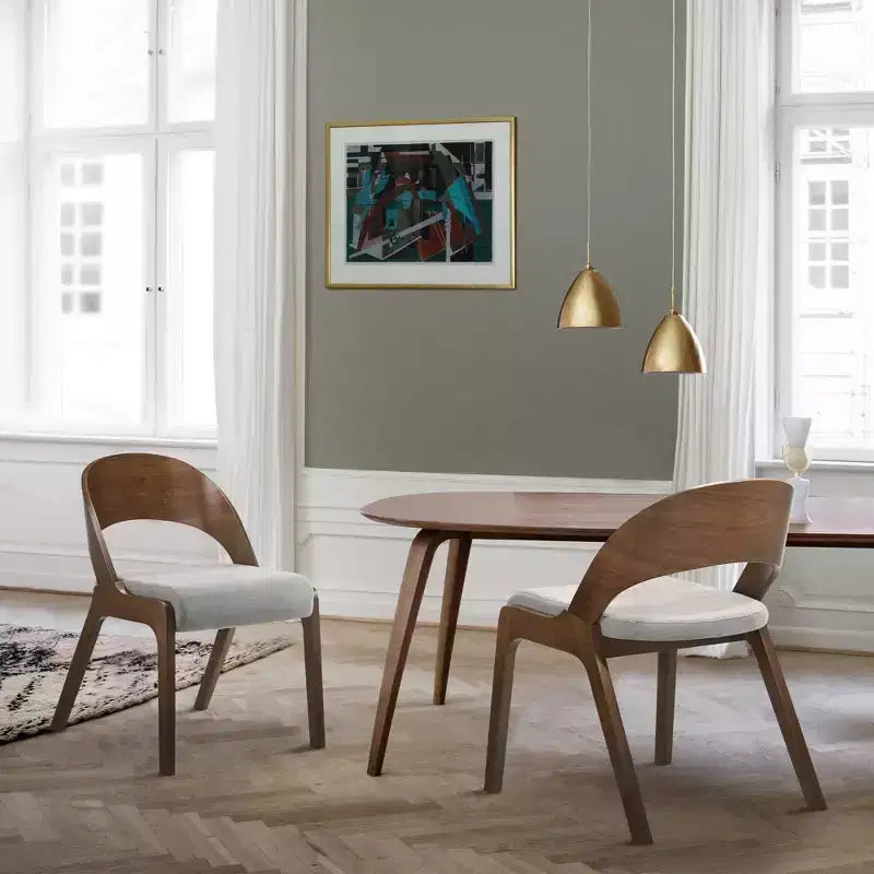 Ensemble de 2 chaises de salle à manger Polly Mid-Century rembourrées - Armen Living