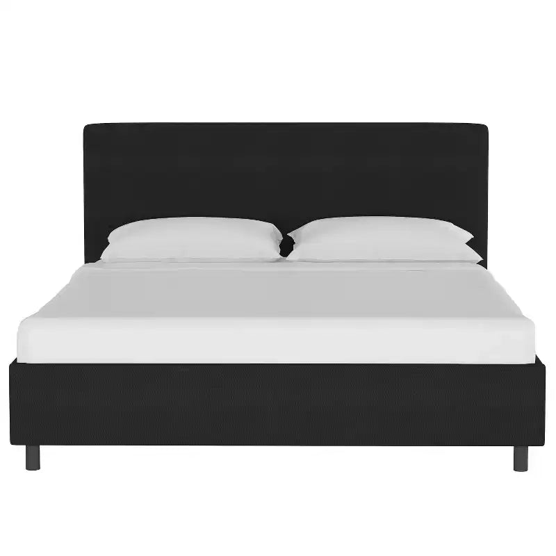 Lit plateforme rembourré tissé uni Twill Olivia Skyline Furniture